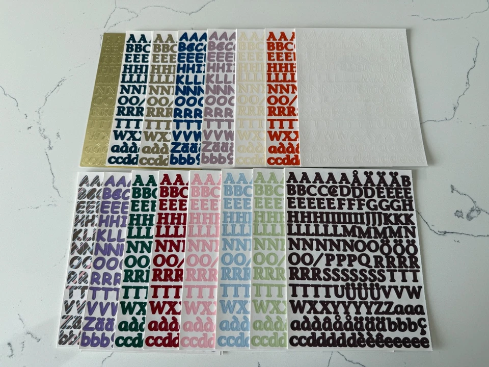 Hojas de pegatinas Creative Memories ABC/123 ~ varios colores ~ 1/8" tú eliges Foto 2 de 4