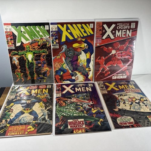 Marvel Comics 1967 X-Men Comic Book Lot Vintage Lot Of 6 Silver Age