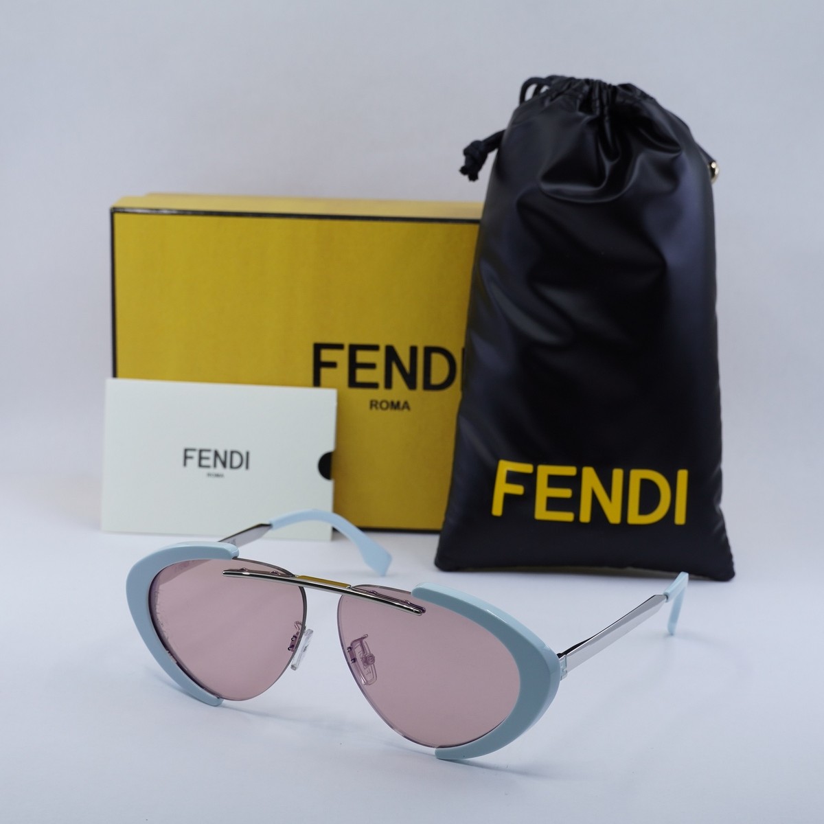 Authentic Fendi- unisex mirrored aviator sunglasses Fendi Aviator Mirrored Sunglasses - Gold Sunglasses  main image 4