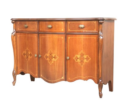 Anrichte Holz 3 Türen Gold-Style