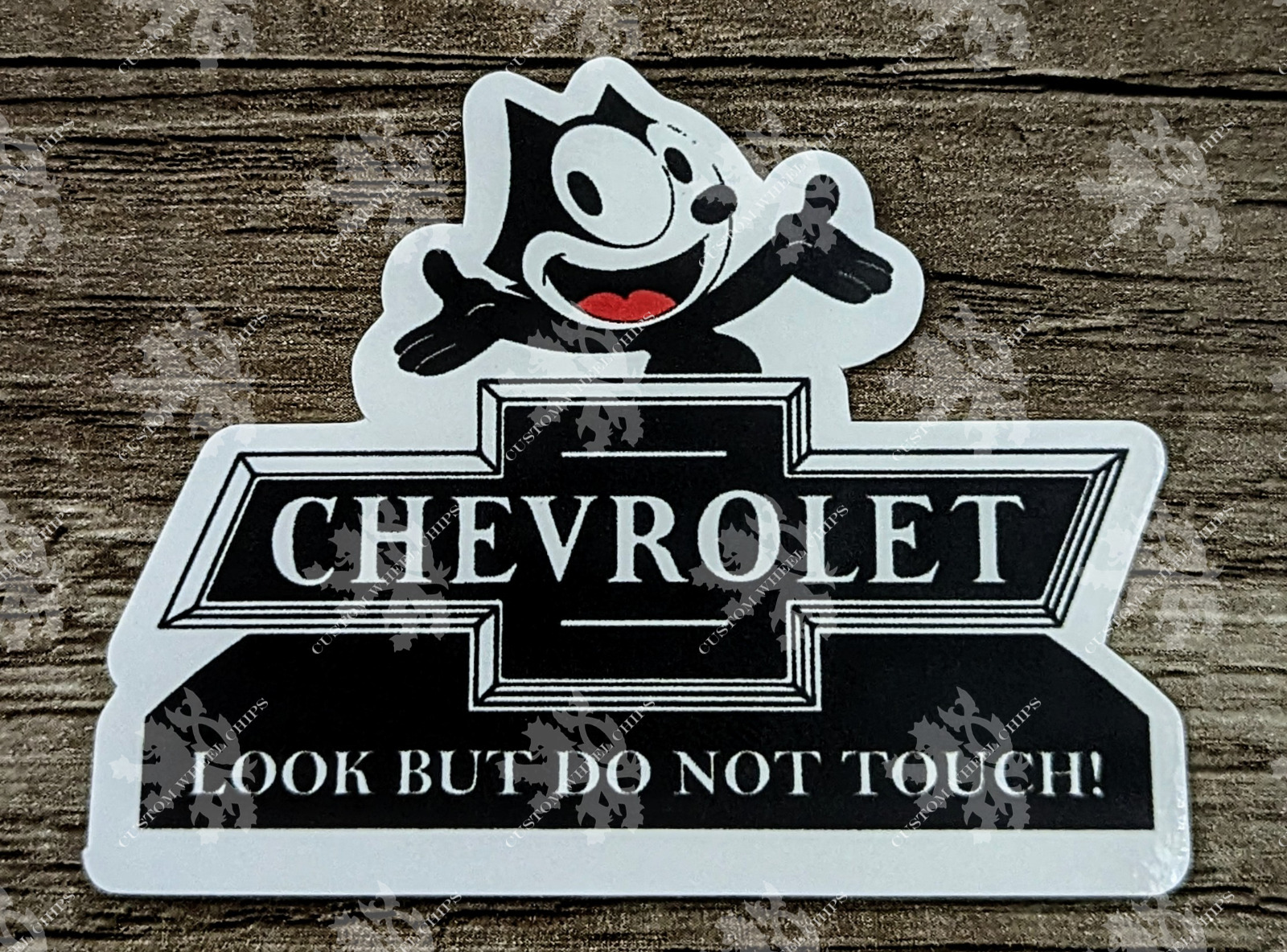 Felix The Cat Black Chevy Look But Do Not Touch Glass Die Cut Decal Static Cling