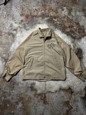 VTG 70s Peters All Weather Sportswear Rain Zip Up Jacket Khaki Sz Large  Playboy