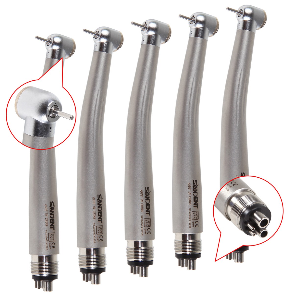 NSK Style Dental High-Speed Turbine Handpiece - Push Button 4-Hole, LED/Non-LED