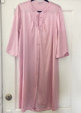 Vintage Vanity Fair Pink Floral Trim Nightgown-Size Medium