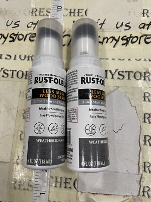 2X Rust-Oleum 2-in-1 Stain and Applicator Weathered Gray  4 Fl. Oz Sponge Tip