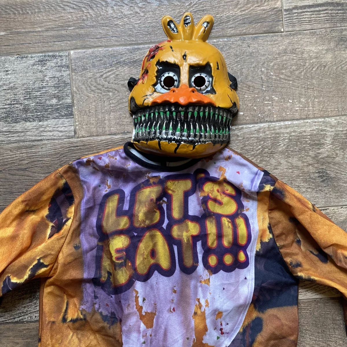 Nightmare Chica FNAF Kids' Costume Mask, Body Suit Youth Large Five Nights  At