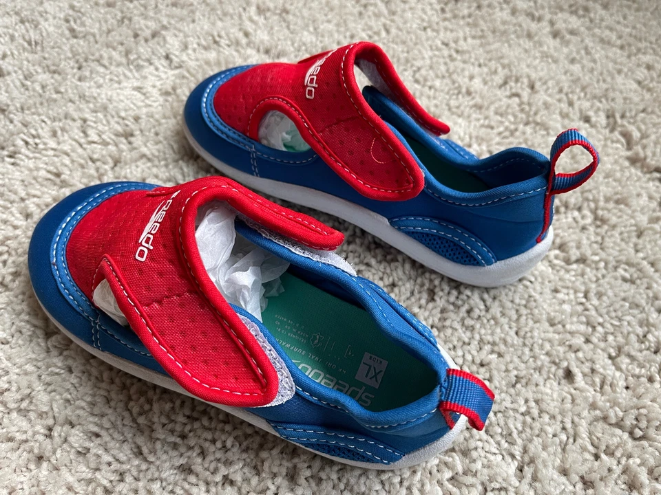 Zapatos de Agua Híbridos SPEEDO Original Surfwalker Talla XL 10-12 Niño Rojo Blanco Azul Foto 2 de 4