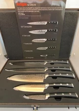 BergHOFF Antigua 5pc Cutlery Set, Wave/Mahohaney-Colored Case NEW