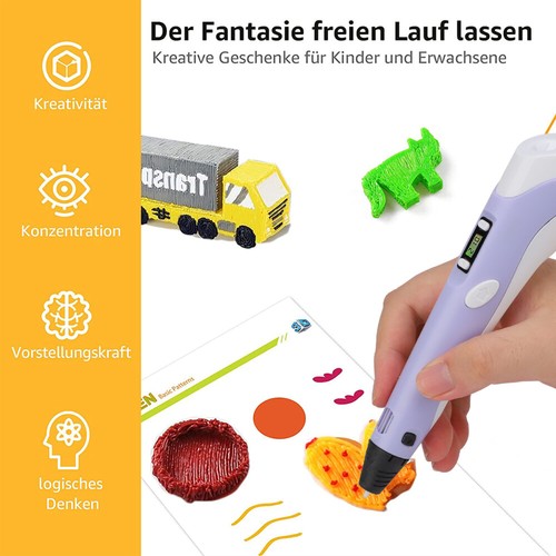 3D Stifte Set 3D Druck Stift mit 12Farben 120ft PLA Filament 3D Pen DIY Kinder - Bild 6 von 18