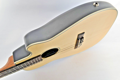 B-Stock Bear Claw Spruce Top Electro Acoustic Baritone Round Back Uke Clearwater - Picture 8 of 11