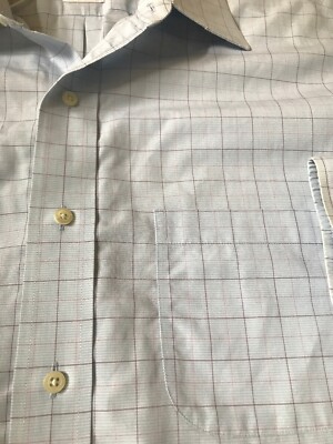 Brooks Brothers Blue Oxford Non Iron Blue Pane Shirt 16 1/2 6/7 MINT