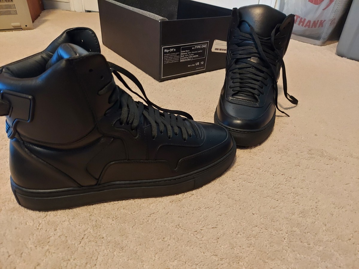 Rip-off Fabio Simone Type One High top leather sneaker shoe black/red Sz US 7 Rip Offs TYPE ONE LEATHER HIGH TOP | eBay main image 3