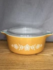 Vintage Pyrex Nesting Butterfly Gold Casserole w/ Lid 2 1/2 Quart