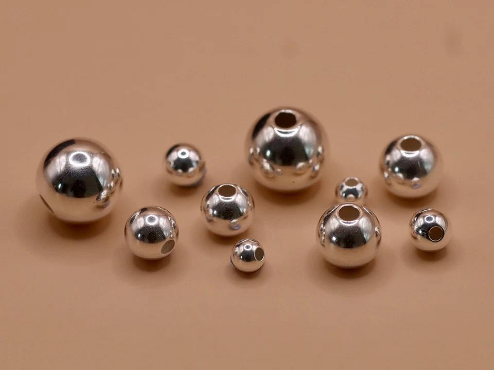925 Sterling Silver ROUND SPACER BEADS 2mm, 3mm, 4mm, 5mm, 6mm, 8mm - wholesale - Image 2 of 4