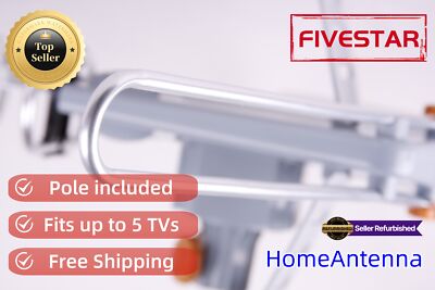 SALE Outdoor Digital TV Antenna Amplified 1080P UHF VHF FM 5 TV 360 Rotor 150 Mi