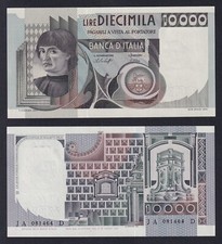 Banknote Italy 10000 Lire Del Castagno 1976 P.-106a FDS/UNC