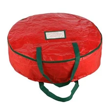 Wreath Storage Bag - 24-inch Organizer for Artificial Christmas Wreaths 24" Red