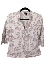 Moda international Floral Flowy Blouse Shirt Bell Sleeves Women's Small