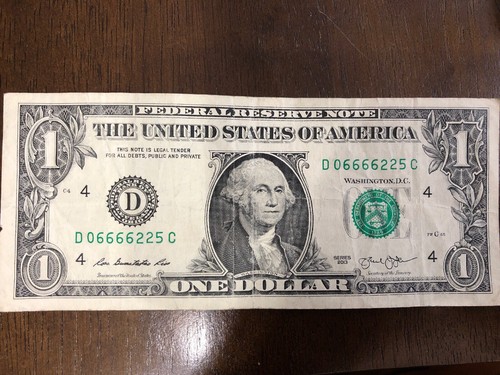 SOLID QUAD "6666" in $1 Dollar Bill SERIAL NUMBER of NOTEs from various FRB's - Picture 11 of 12
