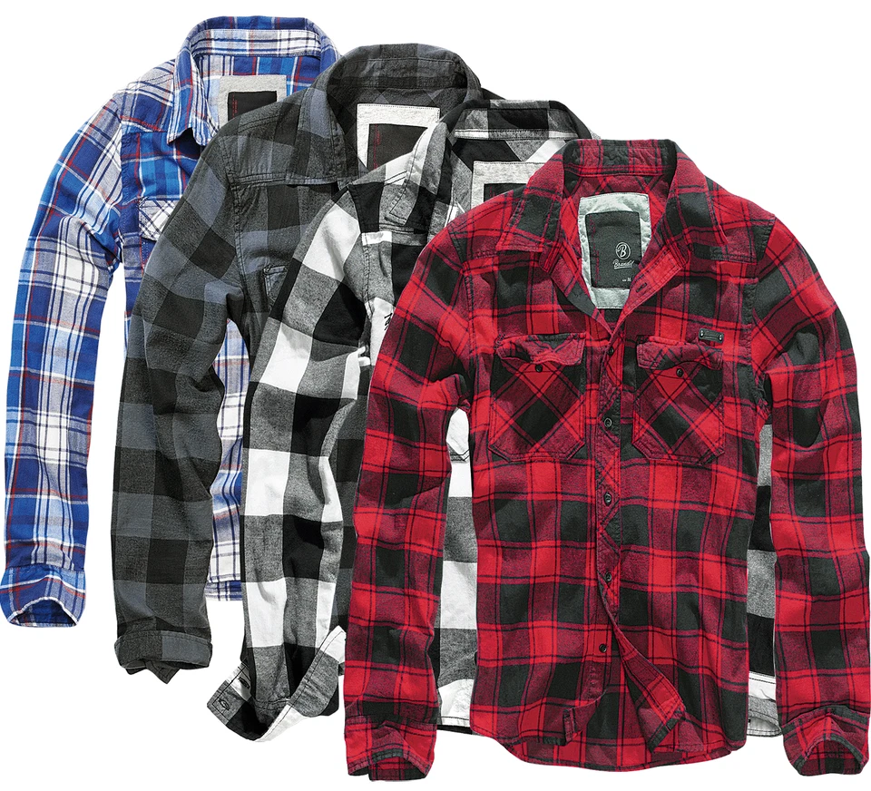 Brandit Herren Check Shirt Holzfäller Hemd FVSJ Kariert Langarm Flanel Karo 4002