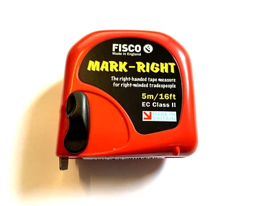 FISCO Mark Right 5m/16ft Tape Measure - Made in England Right Handed
