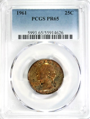 1961 Proof Washington Quarter PCGS PR 65  #GA6-26 "90% Silver"