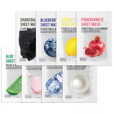 korean Face Mask Sheet 8 Types Mixed Pack Daily Soothing Hydrating Moisturizin