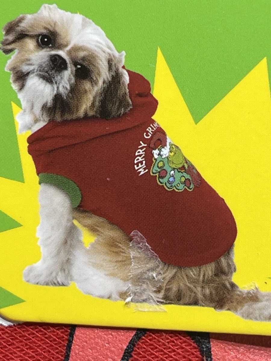 Size Medium Dr. Seuss The Grinch Holiday Pet Hoodie for Dogs Grinch Red |  eBay