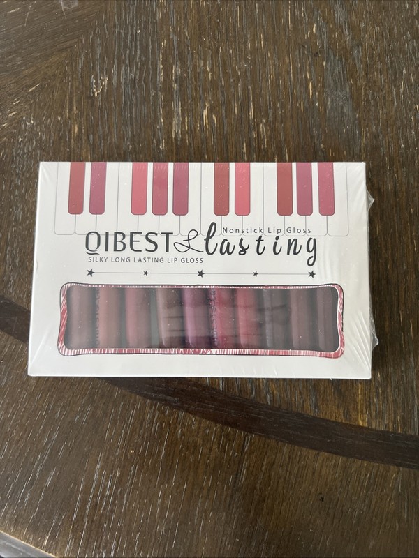New Sealed QIBEST Long Lasting Silky Lip Gloss Set Assorted Shades Liquid 2.5g