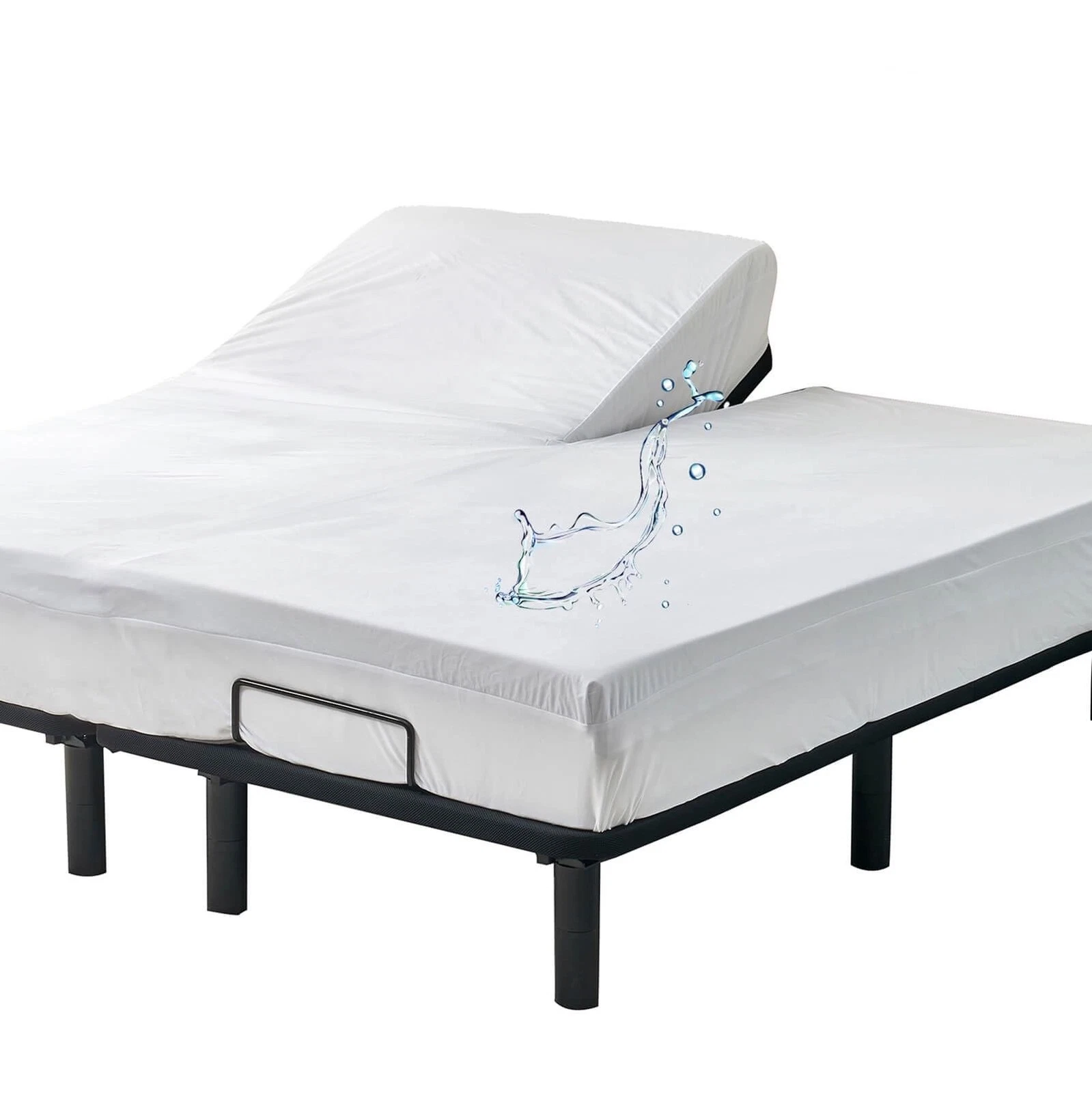 Waterproof 32-34" Split Top Queen Mattress Protector for Adjustable Bed Soft ...