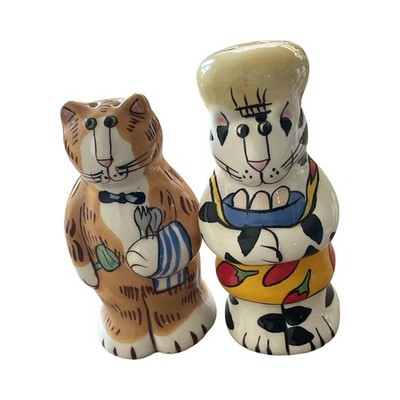 Catzilla Chef Cat Salt & Pepper Shakers by Candace Reiter Kitchen Spices