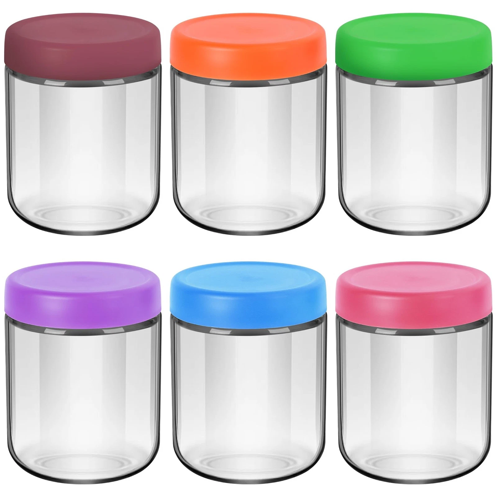 16oz Glass Jars for Overnight Oats Snacks Salad Yogurt Pudding Cereal Candy S...