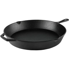 Ozark Trail 15" Pre-Seasoned Cast Iron Skillet with Handle and Lips