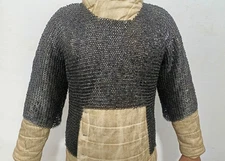 Chainmail Shirt Half Sleeves 9mm Round Riveted with Solid Ring