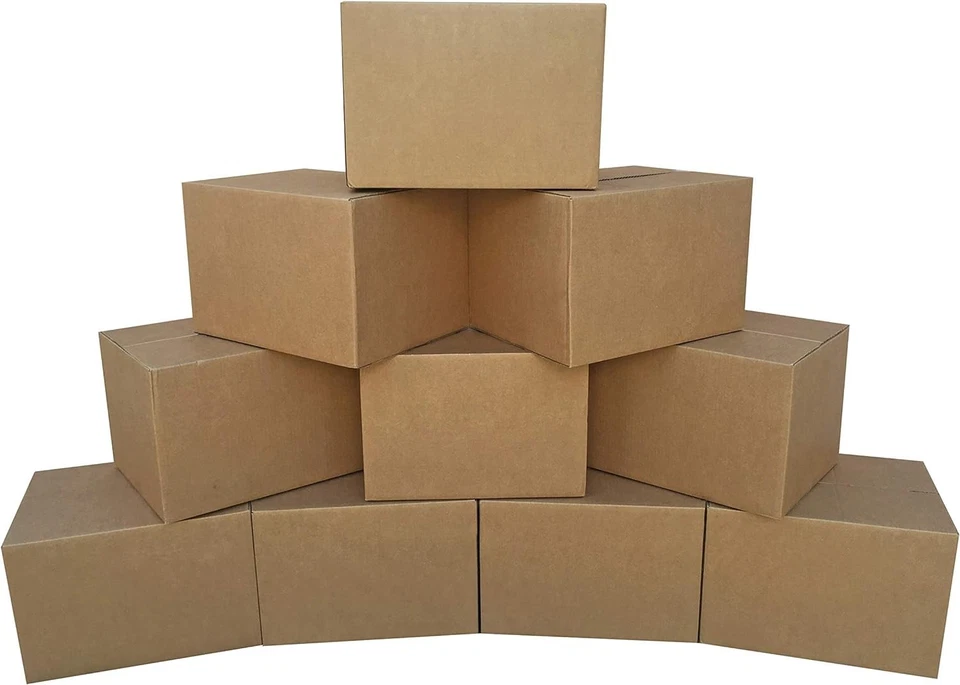 18x14x12 Moving Boxes Corrugated 10 Pack Small Brown Shipping Packing - Image 4 of 4