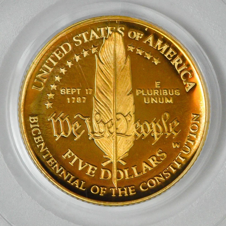 1987-W $5 Gold Constitution US Vault Collection PR70 DCAM PCGS 945747-12 - Image 3 of 4