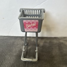 Vintage Barbie Play Shopping Cart Toy Grocery store buggy gray