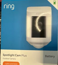 Ring - Spotlight Cam Plus Outdoor/Indoor Wireless 1080p Battery Camera- Open Box