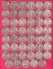 New ListingLot of Forty-Seven (47) Walking Liberty Half Dollars Circulated  16 Ozs. Silver