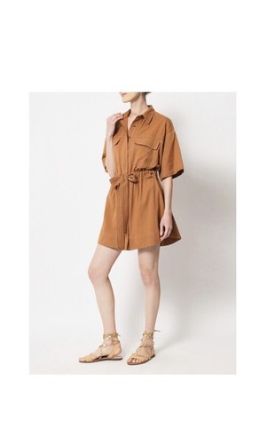 OMIKA Damen Carla Oversized Kurzarm Minikleid, Braun Medium - Bild 8 von 9