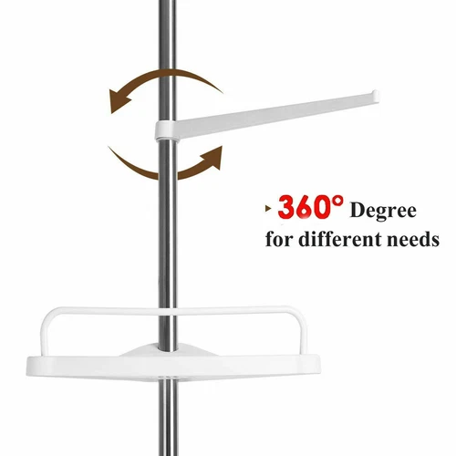 4 Tier Telescopic Bathroom Wall Corner Shelf Rack Shower Caddy Storage Organizer - Picture 7 of 11