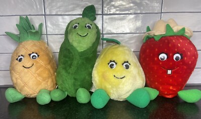 4 Vintage Del Monte gefüllte Werbung Erbse Ananas Erdbeere Birne Obst