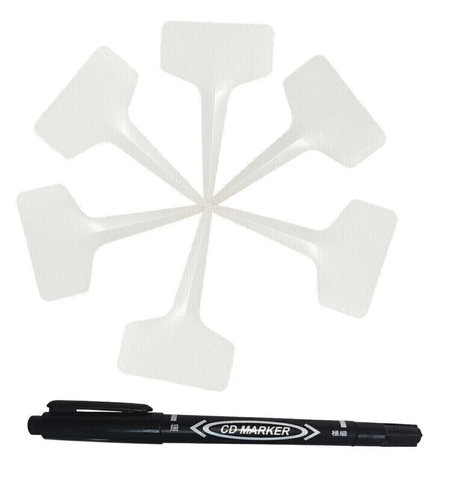 GADGETCKING Seed Labels Plant T Plastic Plant Label Name Tags Flower with Marker Pen 50pc