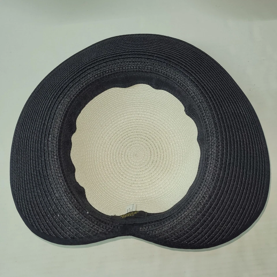 Magid Hats Womens Black White Straw Sun Outdoor Bow Derby Wedding - Image 4 of 4