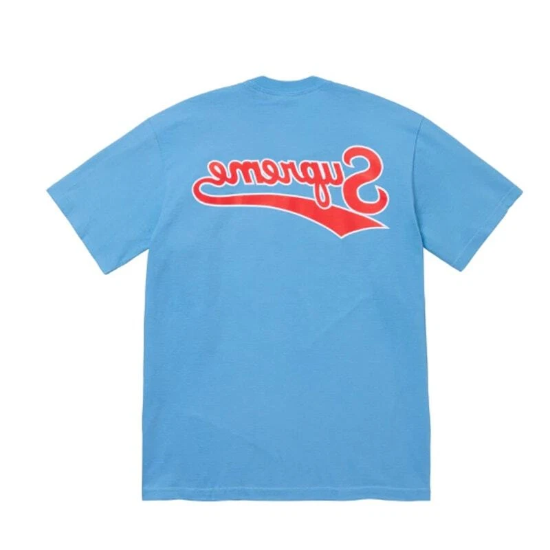 Tee shirt Supreme Backwards bleu clair taille XLarge NEUF EXPÉDIÉ MAINTENANT