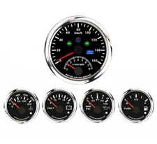 W PRO 5 Gauge Set 85mm GPS Speedometer Tachometer 160 KMH Turn Signal High Beam