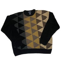 Vtg Dockers Pullover Sweater S Geometric Triangles Acrylic Rayon Multicolor