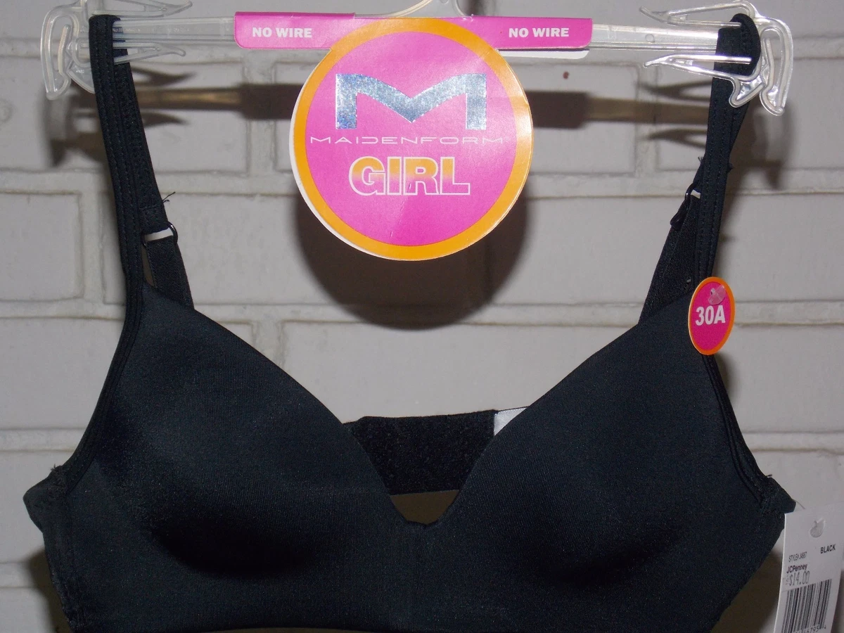 Girl's ** FIRST BRA ** Size 30 Cup A Color Black NWT MSRP $16