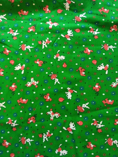 Vintage Novelty 30s 40s baby Childrens Cotton Quilt Fabric Bunnies Birds 30x 40 - Picture 7 of 15