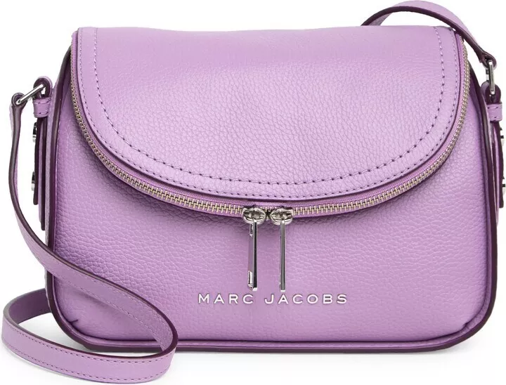 Marc Jacobs The Groove Leather Purple Mini Messenger Bag Card Case Wallet Set